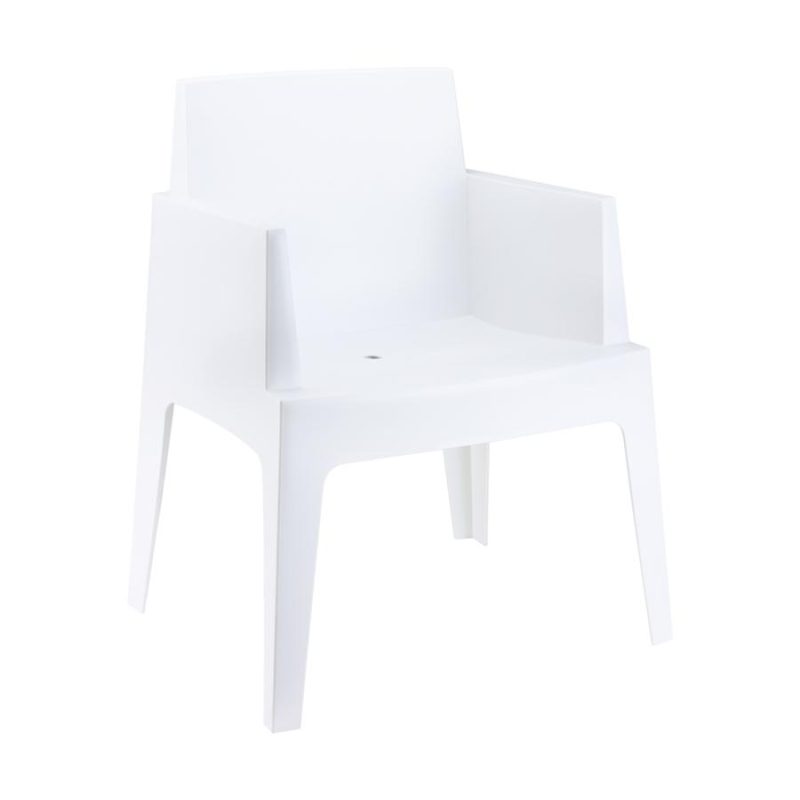 Box Armchair White