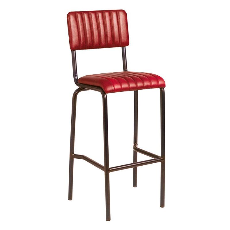 Core Bar Stool Full Ribbed Lascari Vintage Red ZA.1494ST