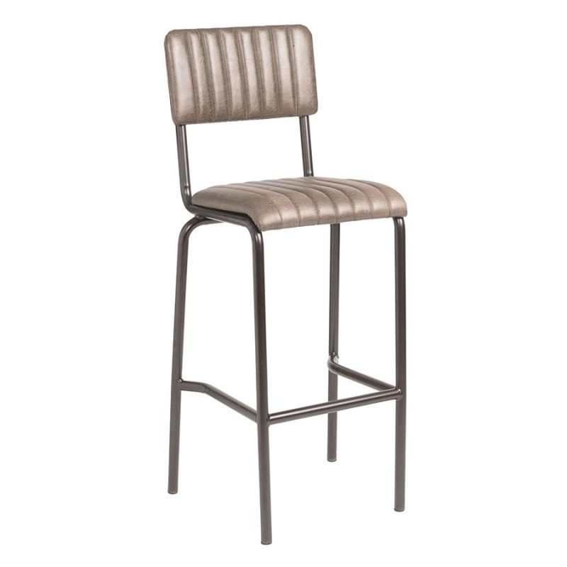 Core Bar Stool Full Ribbed Vintage Silver ZA.1496ST