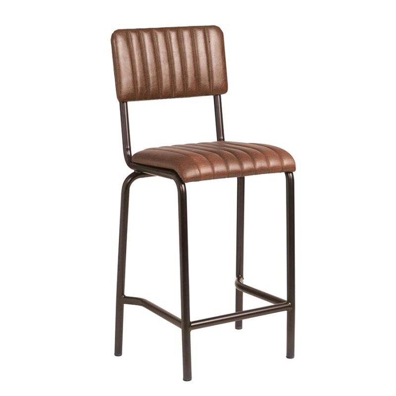 Core Bar Stool Mid Ribbed Lascari Vintage Brown ZA.1487ST