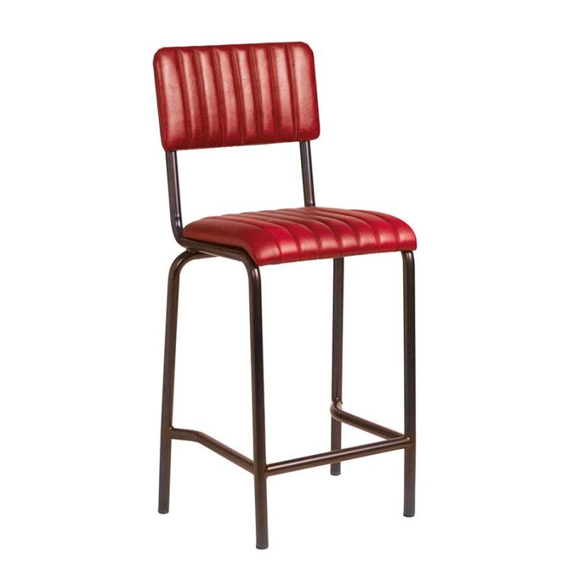 Core Bar Stool Mid Ribbed Lascari Vintage Red ZA.1488ST