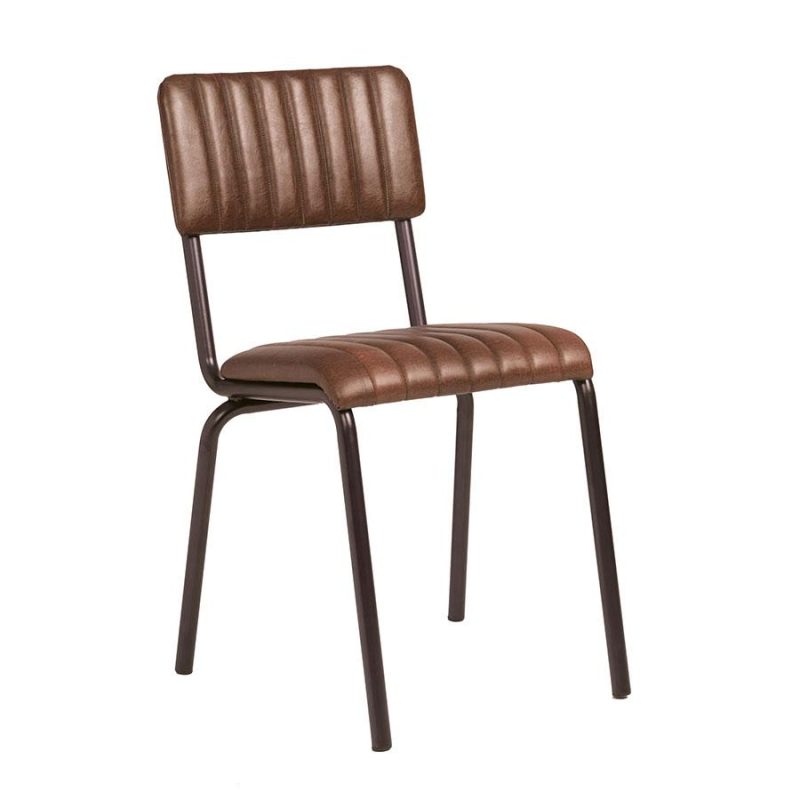 Core Side Chair Ribbed Lascari Vintage Brown ZA.1482C