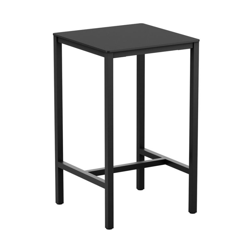 Extrema Black 4 Leg Poseur Table Black 79x79cm ZA.723CT