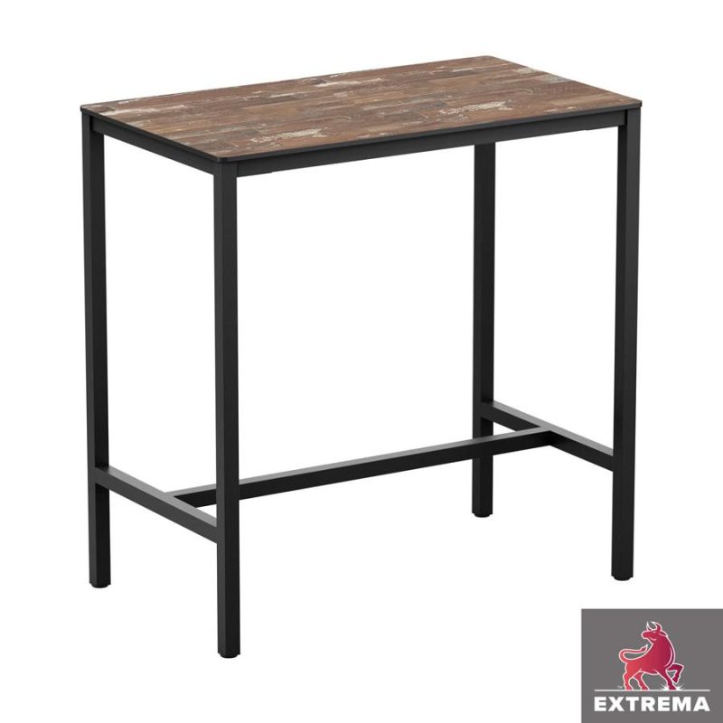 Extrema Planked Wood Bar Rectangle Table