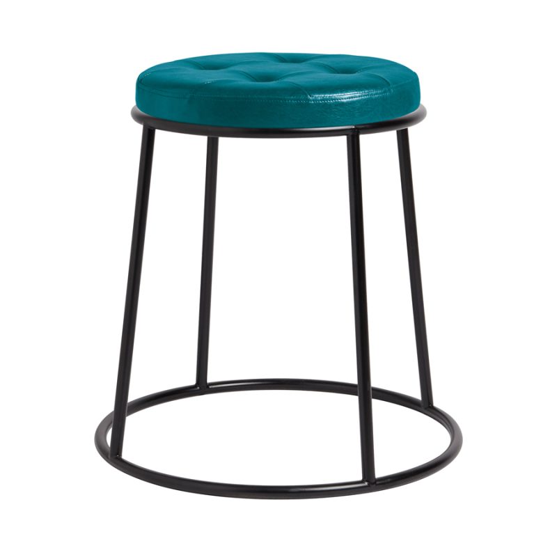 Max Low Stool Black Frame Vintage Teal Seat Pad ZA.7288ST