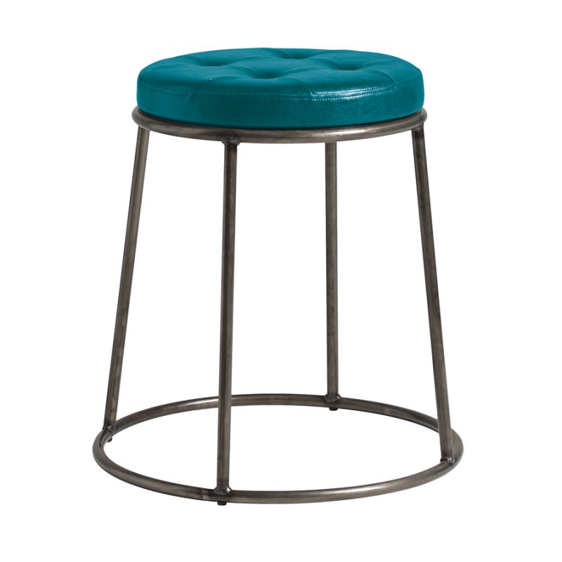 Max Low Stool Clear Lacq Frame Vintage Teal Seat Pad ZA.7286ST