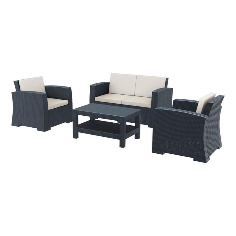 Monaco Lounge Sofa Set dark grey ZA.1214C