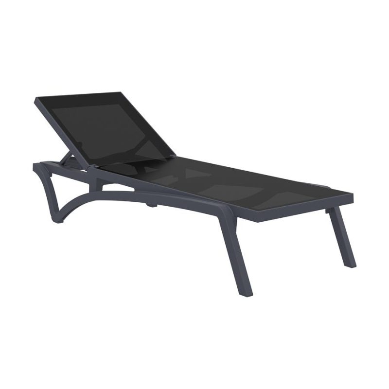 Pacific Sun Lounger Black Dark Grey