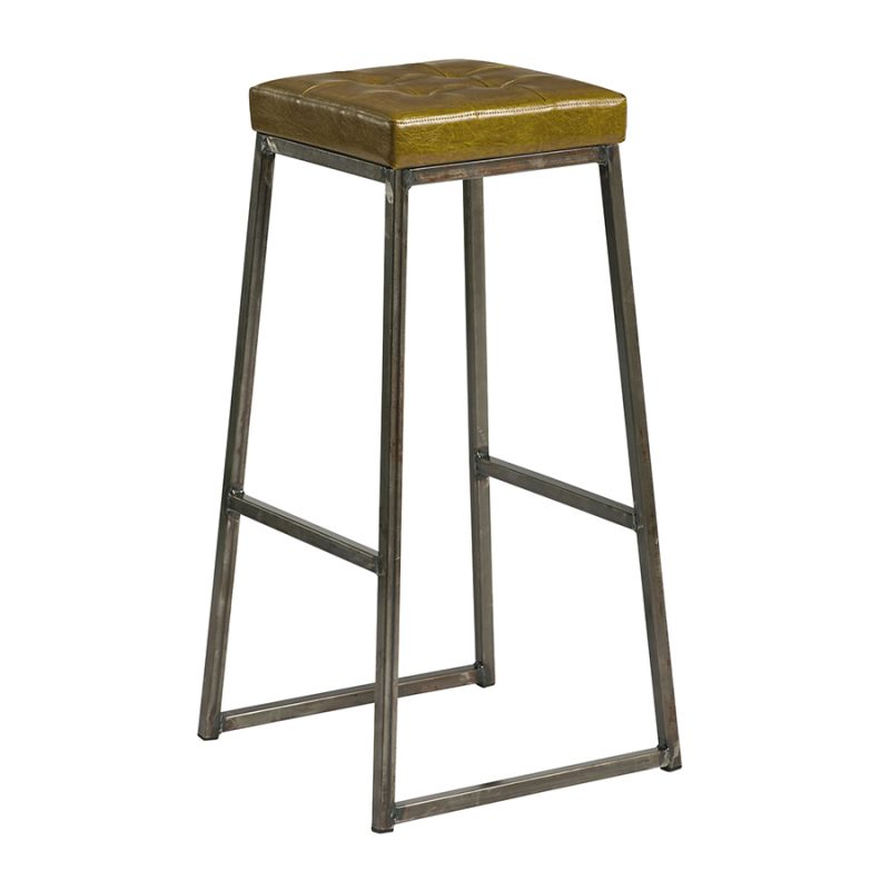 Style Bar Stool Laquered Frame Vintage Gold Seat Pad ZA.72102ST