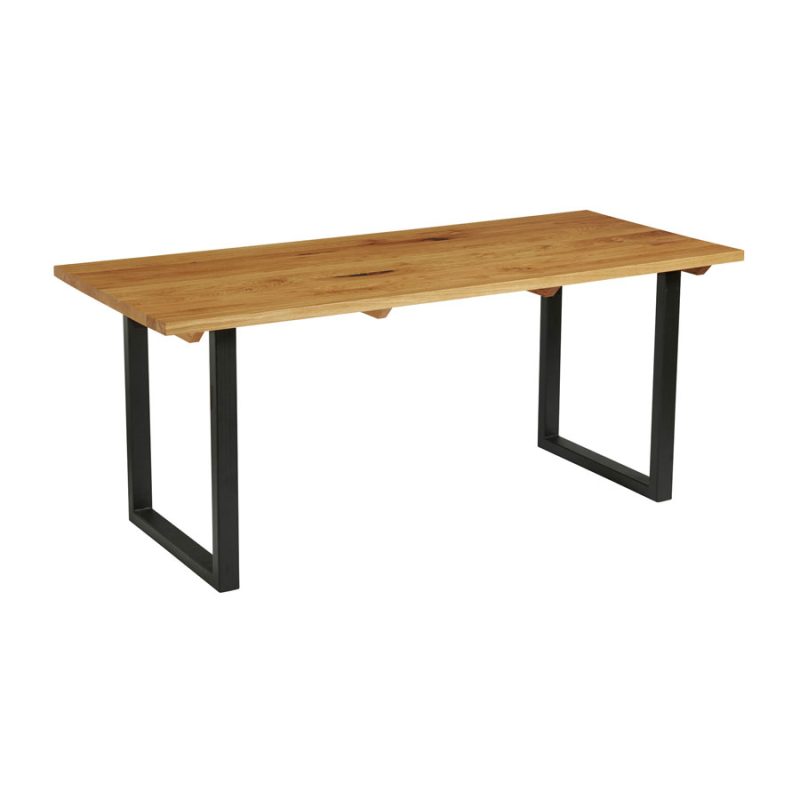 Wentworth Loop Dining Table Black Character Oak 180cmx75cm ZA.2247CT